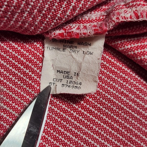 Wah Maker True West Shirt Mens Medium Red White Stripe Western Pullover USA - Picture 12 of 12
